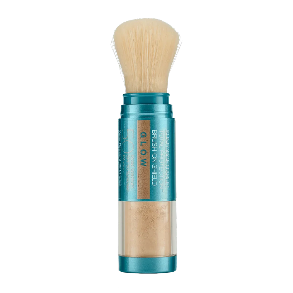 Brush-On Shield Glow SPF 30 Polvos solares Brillo dorado Colorescience 4.3 g